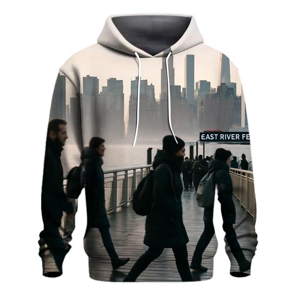 Gantry Plaza Dawn Commute Across The East River hoodie styles