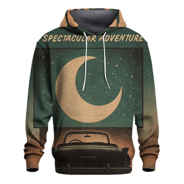 Worn Apollo Drive In Theater Poster zip-up hoodies