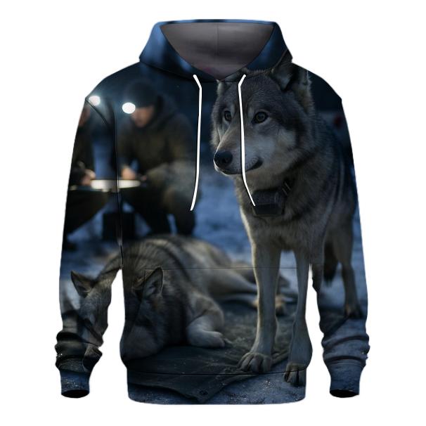 Radio Collar Check In The Boreal Research Clearing graphic hoodies