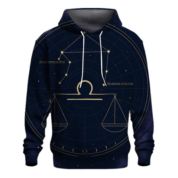 Libra Equinox Scales Celestial Diagram premium hoodies