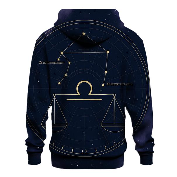 Libra Equinox Scales Celestial Diagram premium hoodies