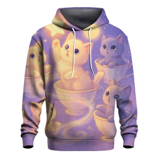 Moonlit Teacup Kitten Carousel designer hoodies