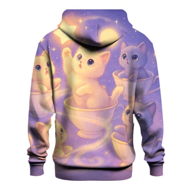 Moonlit Teacup Kitten Carousel designer hoodies