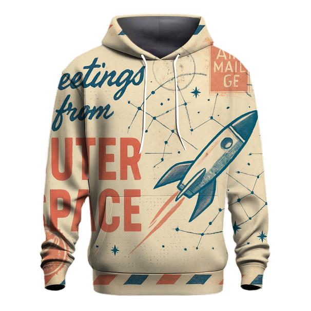 Aged Cosmic Postcard Air Mail Collage custom hoodies