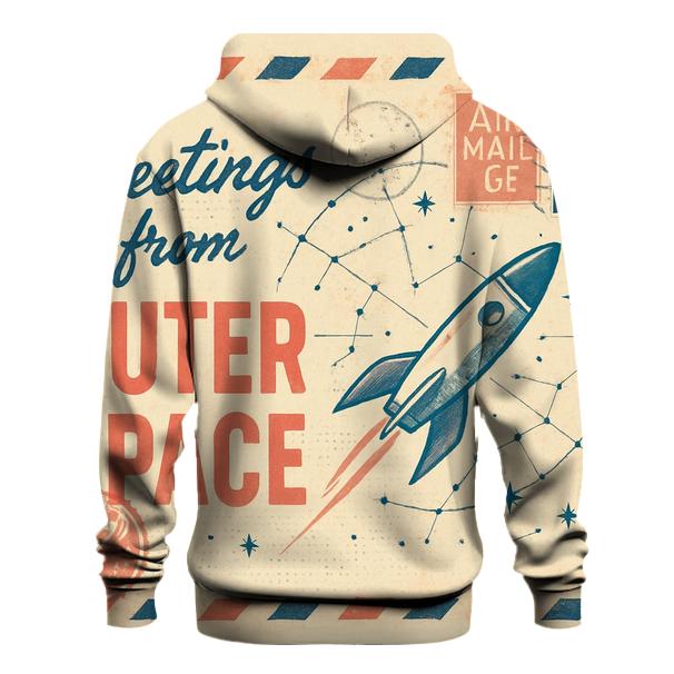 Aged Cosmic Postcard Air Mail Collage custom hoodies