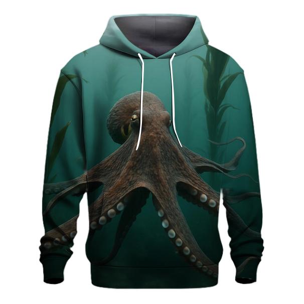 Kelp Forest Glide Giant Pacific Octopus graphic hoodies