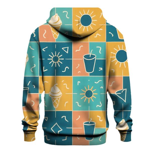 Mall Food Court Neon Tiles printed hoodies