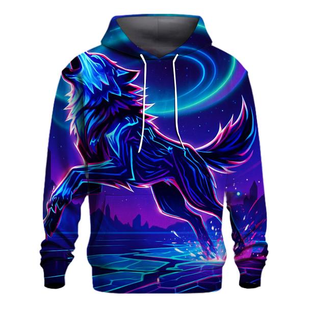 Neon Tundra Circuit Howl graphic hoodies
