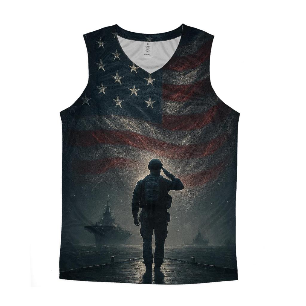 Harbor Watch Under The Star Field Banner sports performance tank tops