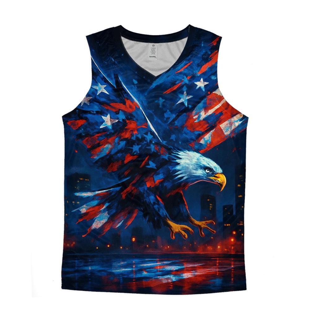 Neon Skyline Stripes custom tank tops