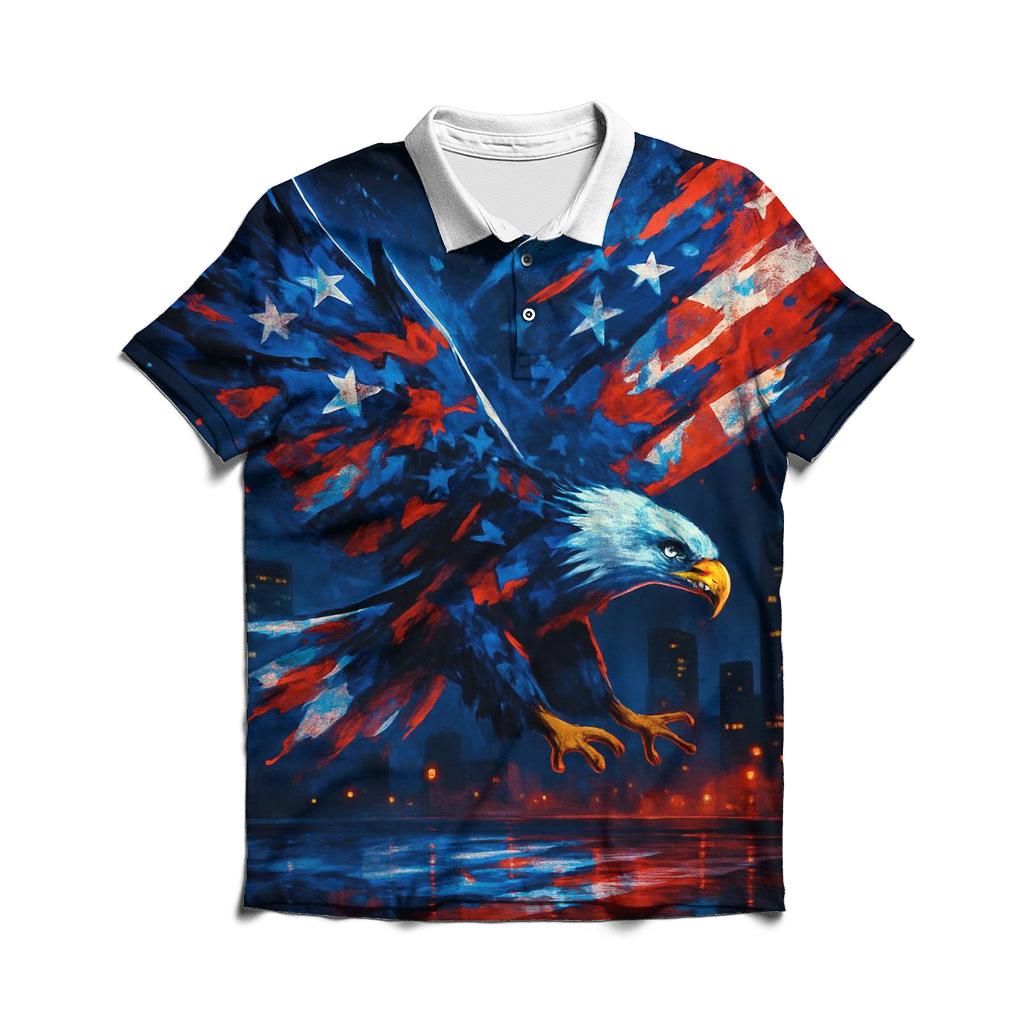 Neon Skyline Stripes casual sports polo shirts