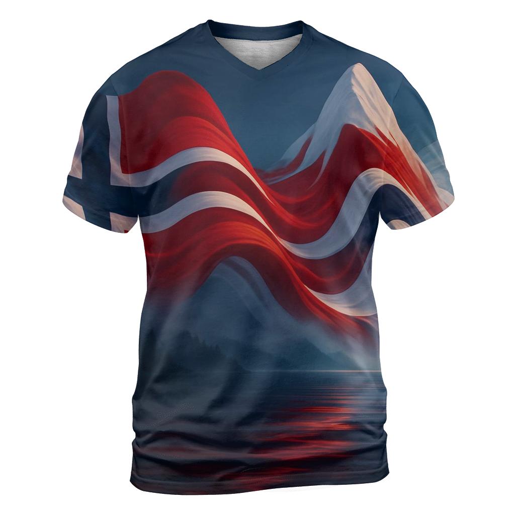 Aurora Fjord Flag Of Norway unique graphic print tees