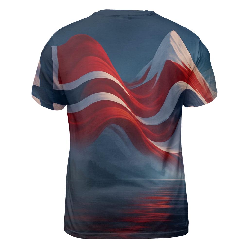 Aurora Fjord Flag Of Norway unique graphic print tees