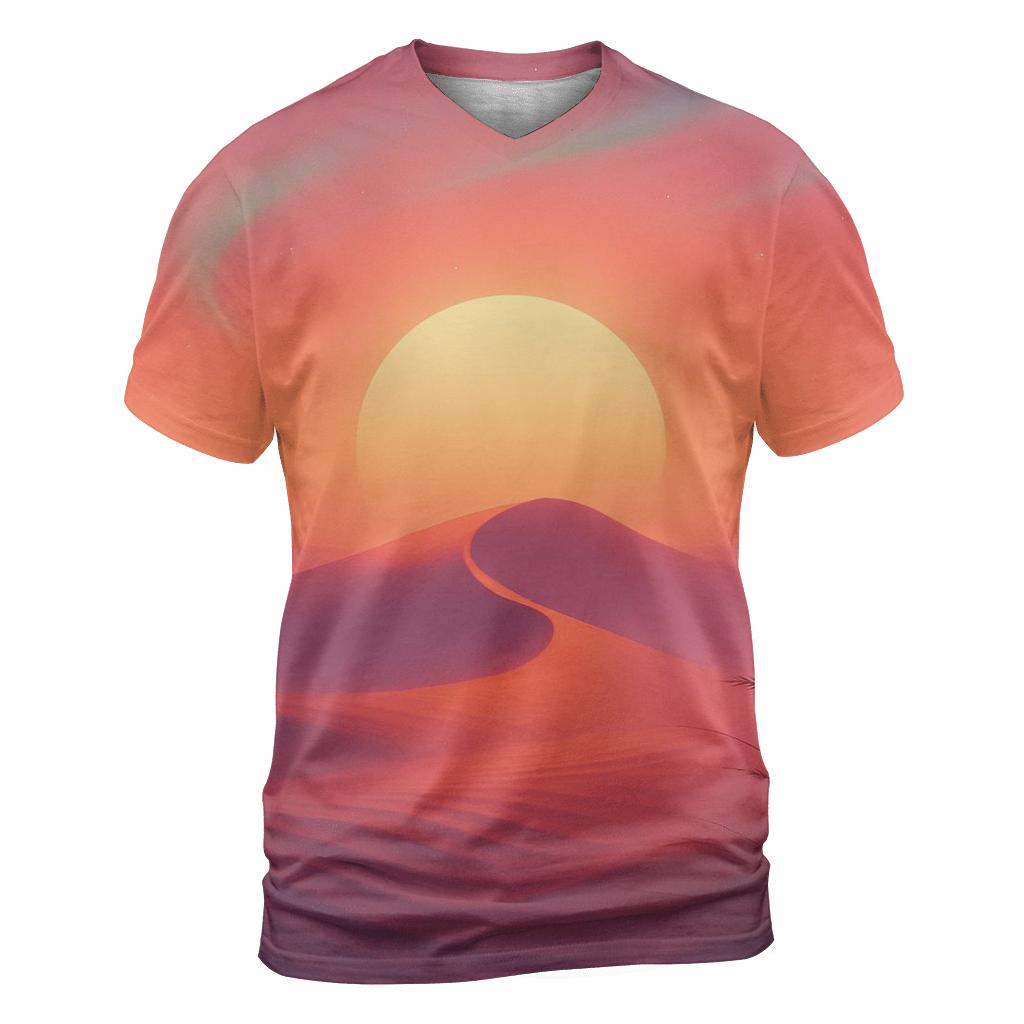 Aurora Dune Sundown vibrant all-over design tees