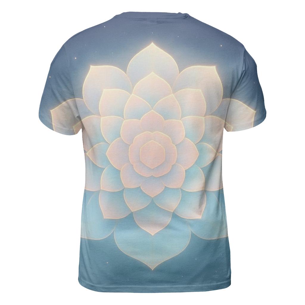 Aurora Bloom Geometry vibrant all-over design tees