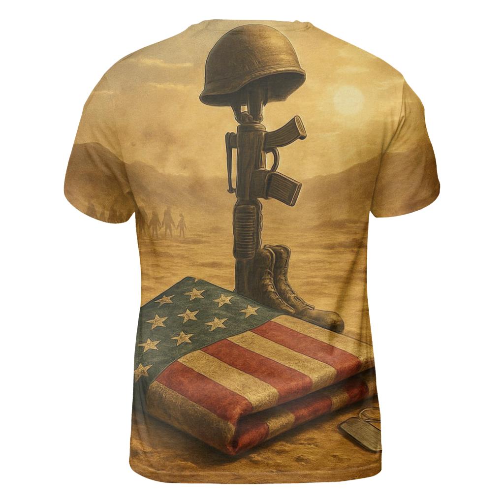 Desert Memorial Mirage Of The Folded Flag unique graphic print tees