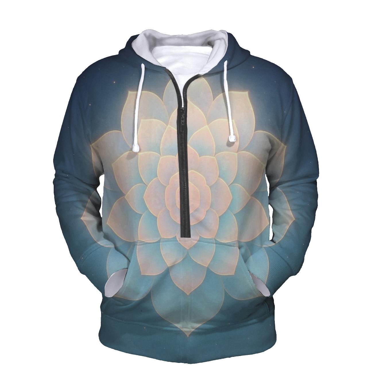 Aurora Bloom Geometry lightweight hoodies