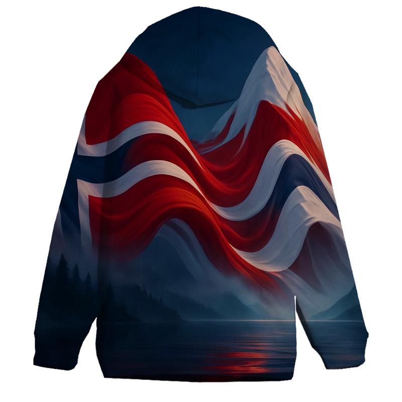 Aurora Fjord Flag Of Norway lightweight hoodies