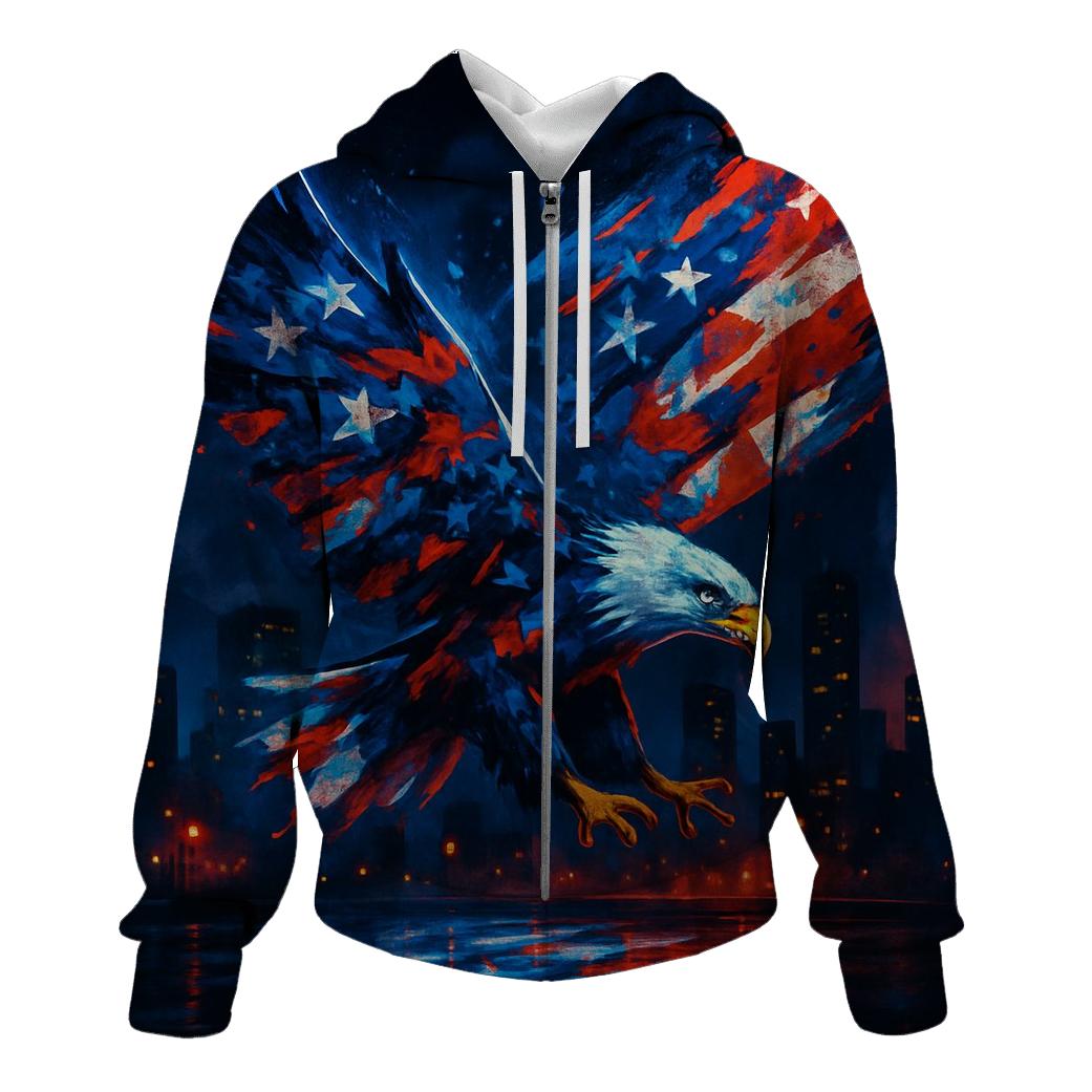 Neon Skyline Stripes printed hoodies