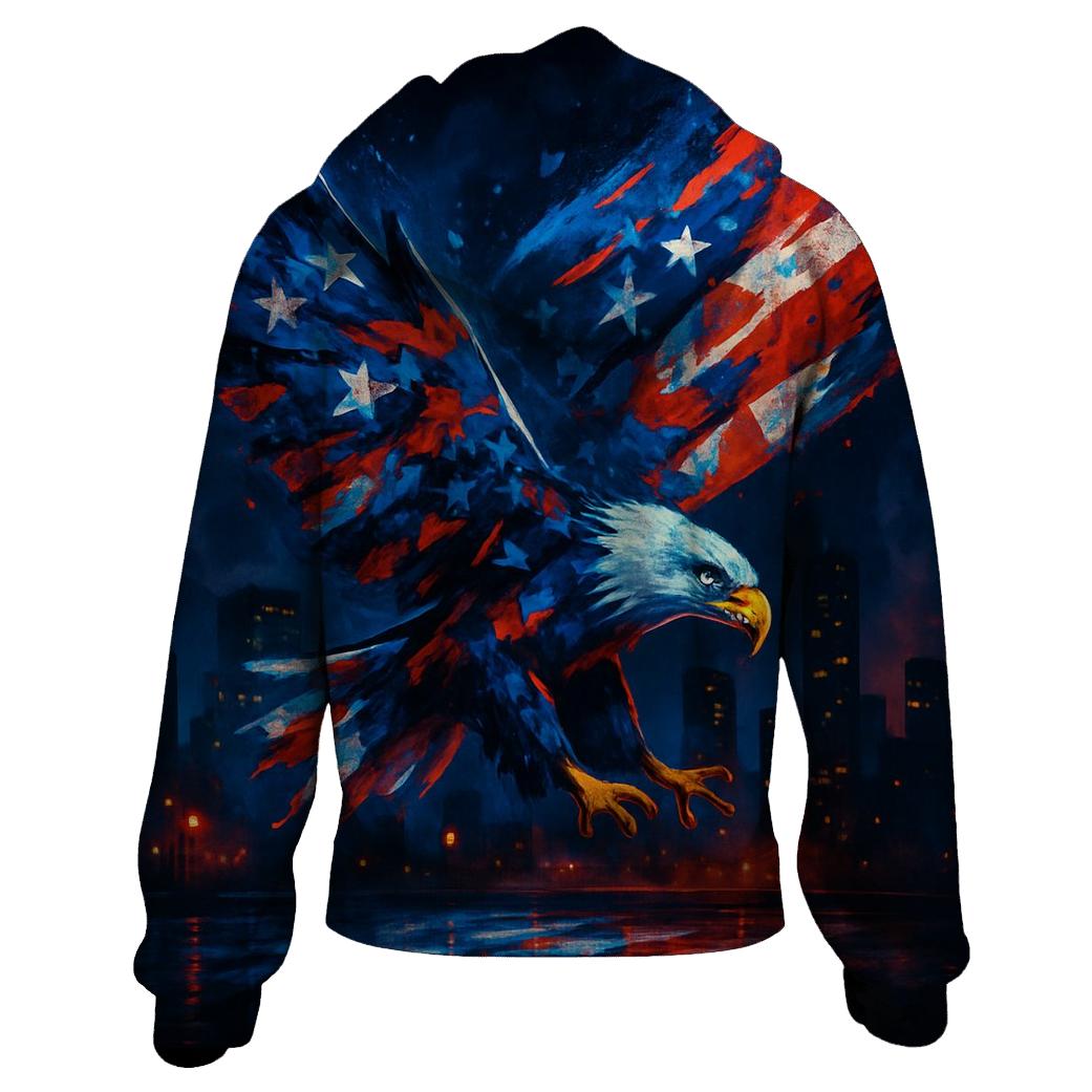 Neon Skyline Stripes printed hoodies