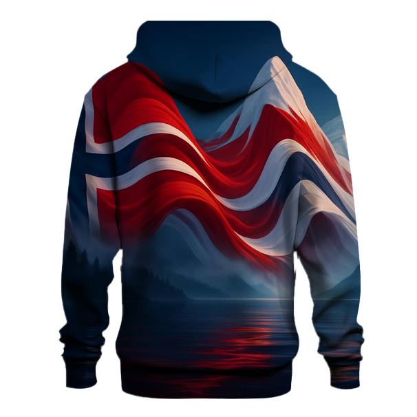 Aurora Fjord Flag Of Norway premium hoodies