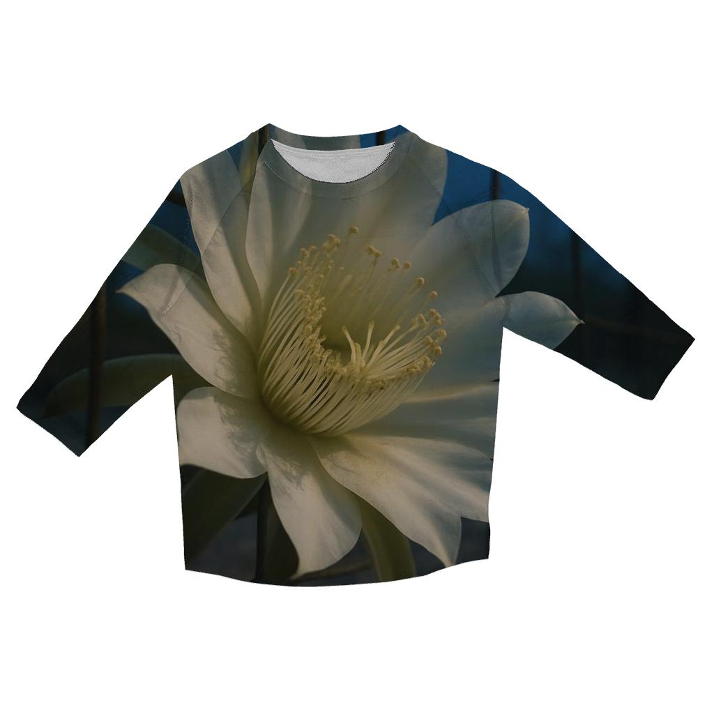 Night Blooming Cereus On A Desert Fence Line custom 3/4 sleeve shirts