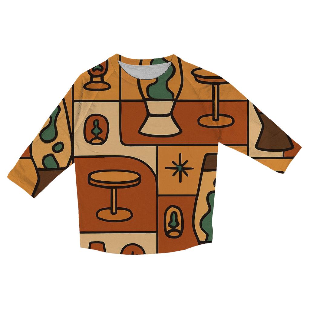 Groovy Lava Lamp Lounge Pattern designer 3/4 sleeve blouses