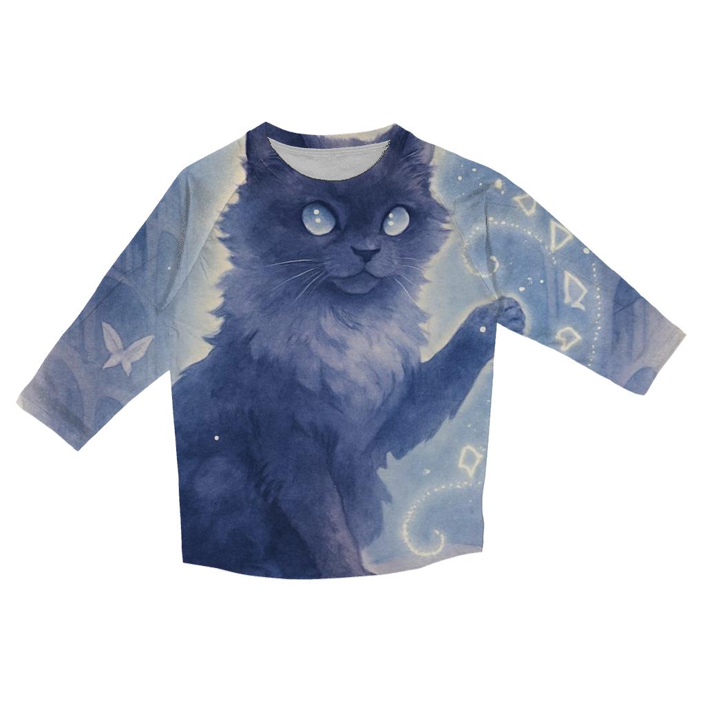 Moonlit Library Familiar Cat fashion 3/4 sleeve shirts