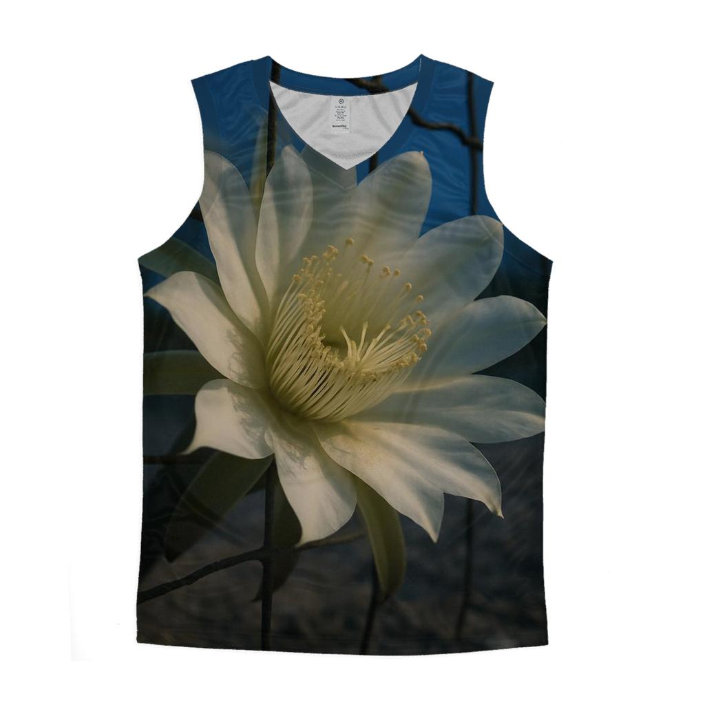 Night Blooming Cereus On A Desert Fence Line casual summer tank tops