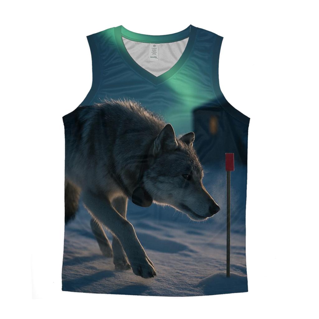 Aurora Collar Check In The Tundra graphic print tank tops