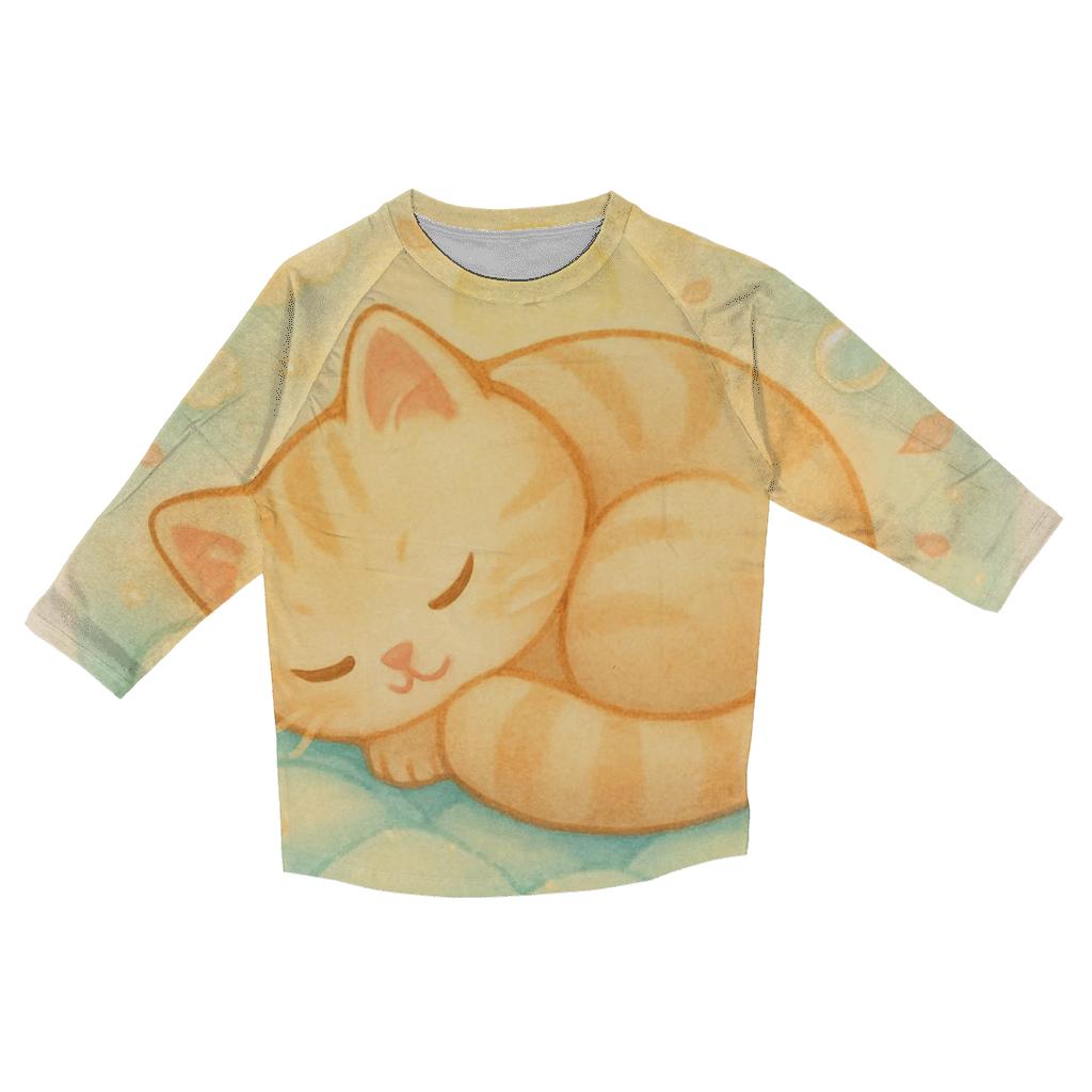 Sunrise Cloud Quilt Cat Naptime fashion 3/4 sleeve shirts