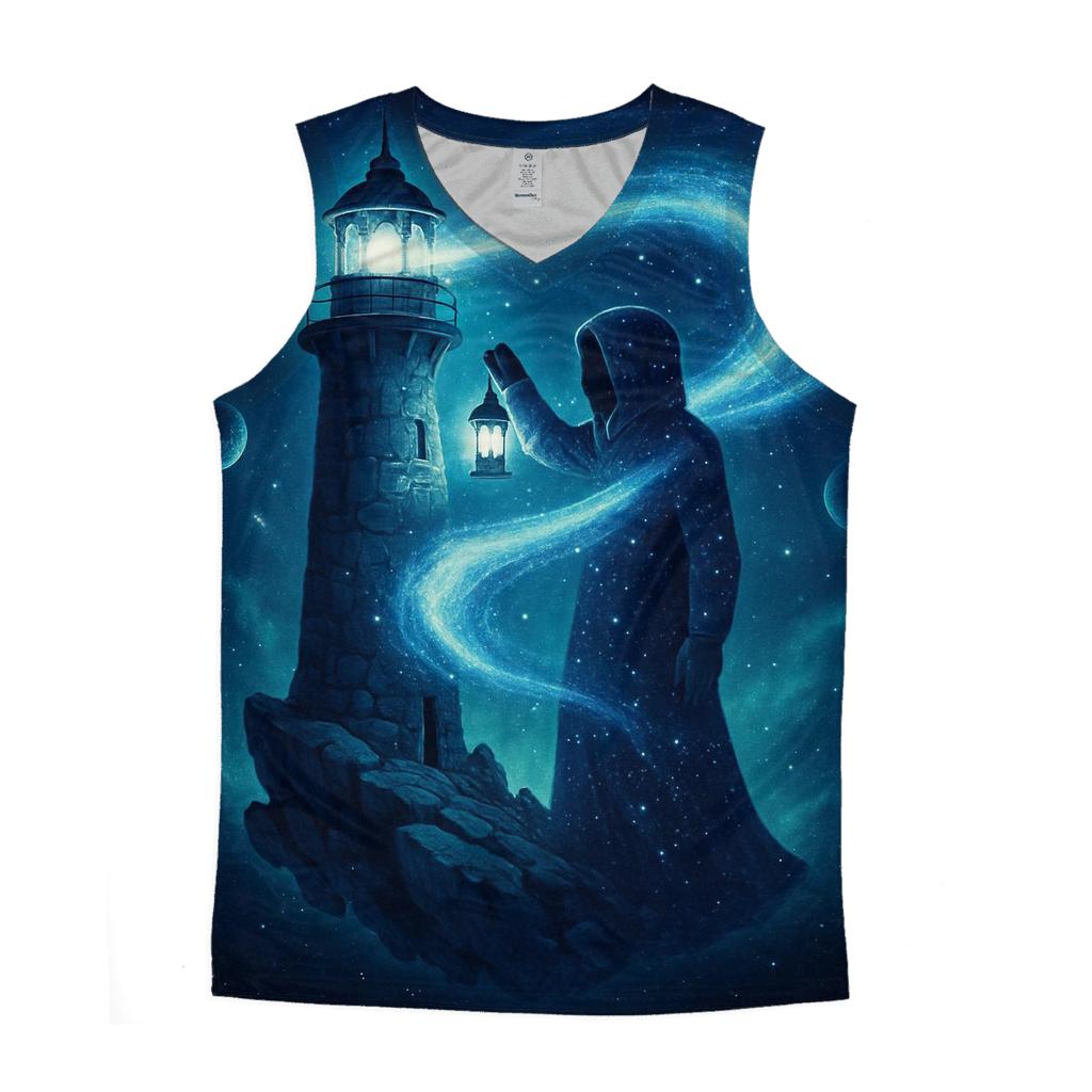The Lighthouse At The Edge Of Andromeda personalized athletic tanks