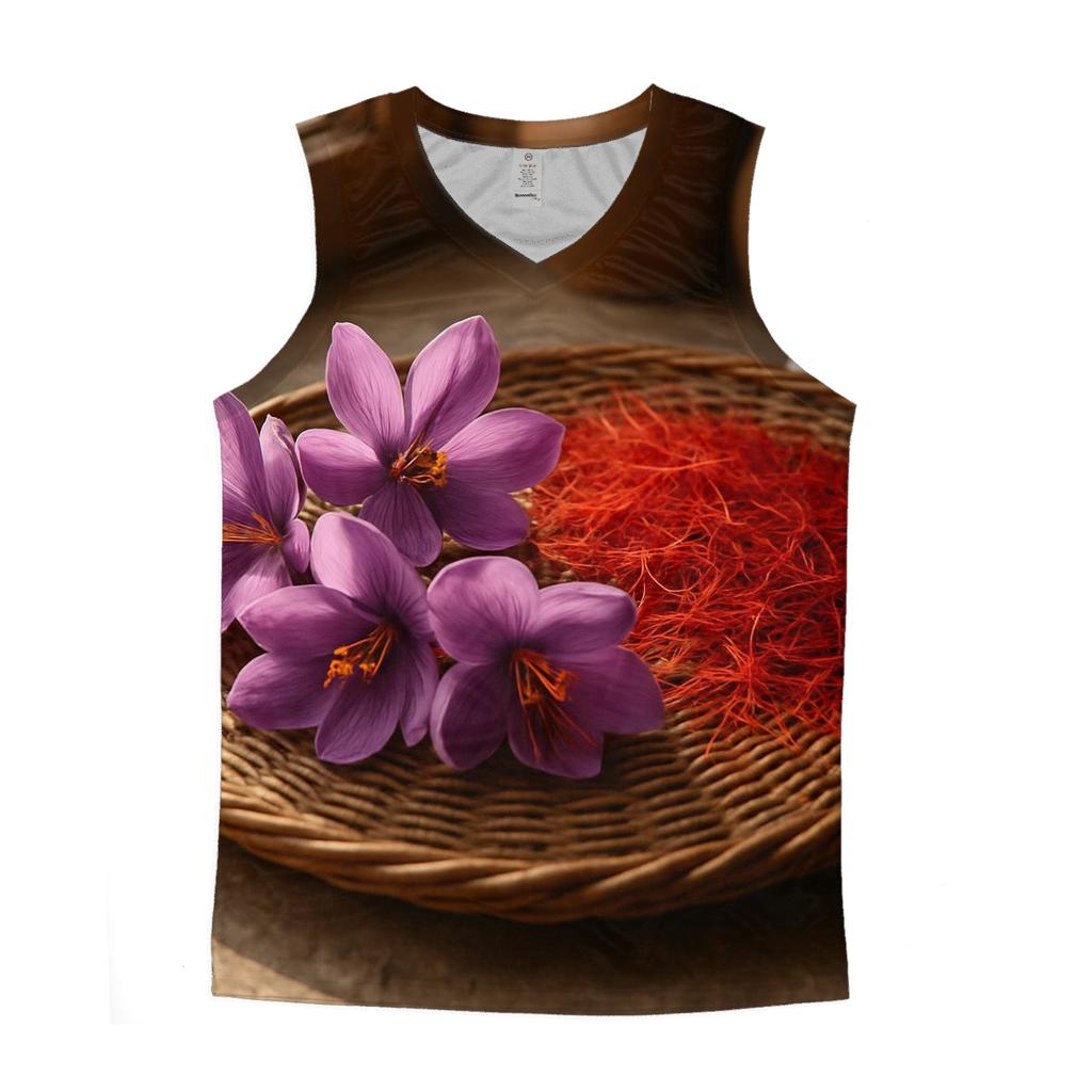 Saffron Crocus Threads Drying On A Traditional Rattan Tray personalized athletic tanks