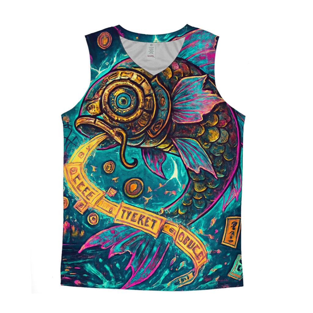 The Clockwork Koi Carnival designer workout tanks