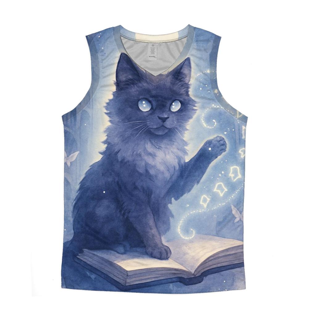 Moonlit Library Familiar Cat stylish racerback tanks