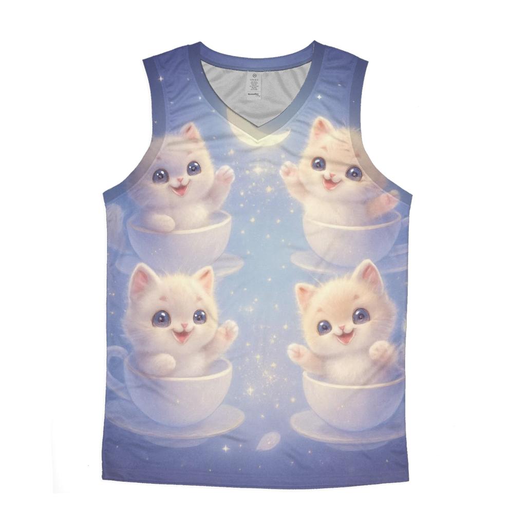 Moonlit Teacup Kitten Carousel personalized athletic tanks