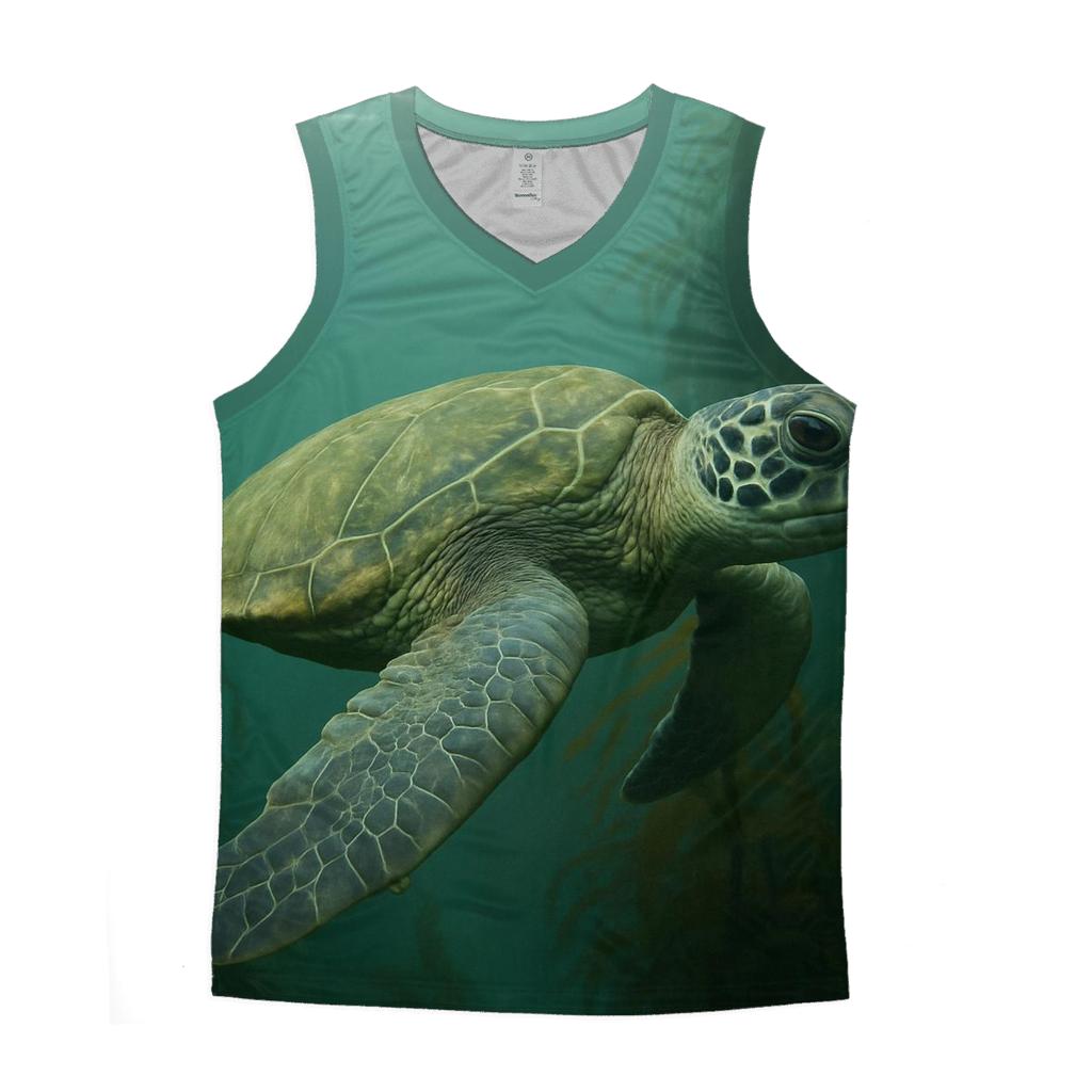 Kelp Forest Glide Green Sea Turtle custom tank tops
