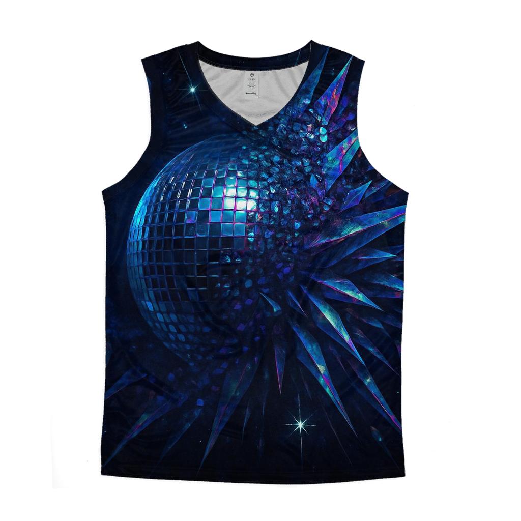 Midnight Disco Nebula Lattice sports performance tank tops