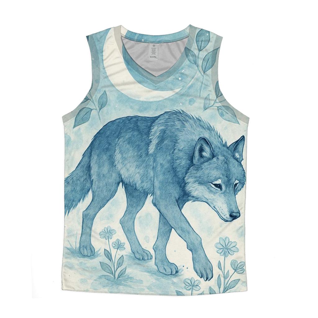 Moonlit Herbarium Wolf Dreamwalker personalized athletic tanks