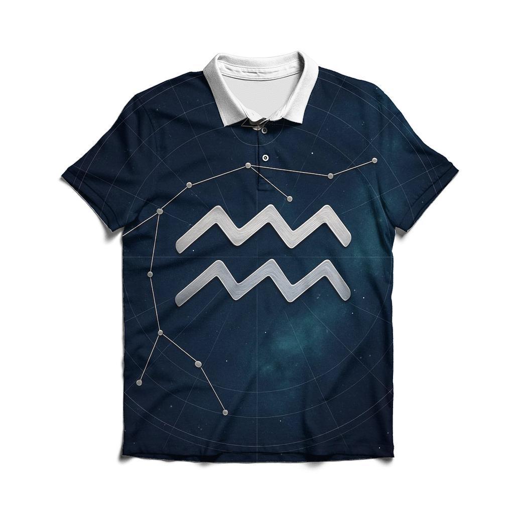 Aquarius Retrograde Water Bearer Star Atlas classic pique polos