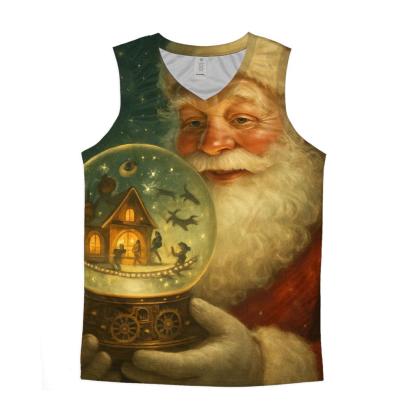 Starry Workshop Santa In Clockwork Snowglobe custom tank tops