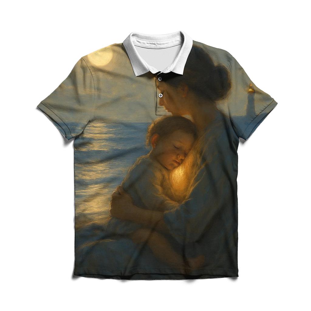 The Quiet Harbor: Where Every Storm Learns Peace premium cotton polo shirts