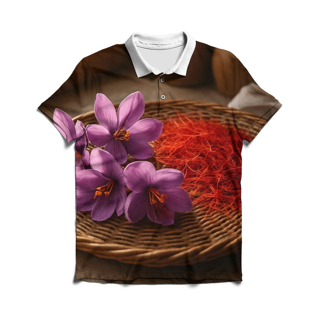 Saffron Crocus Threads Drying On A Traditional Rattan Tray stylish collar polo tees