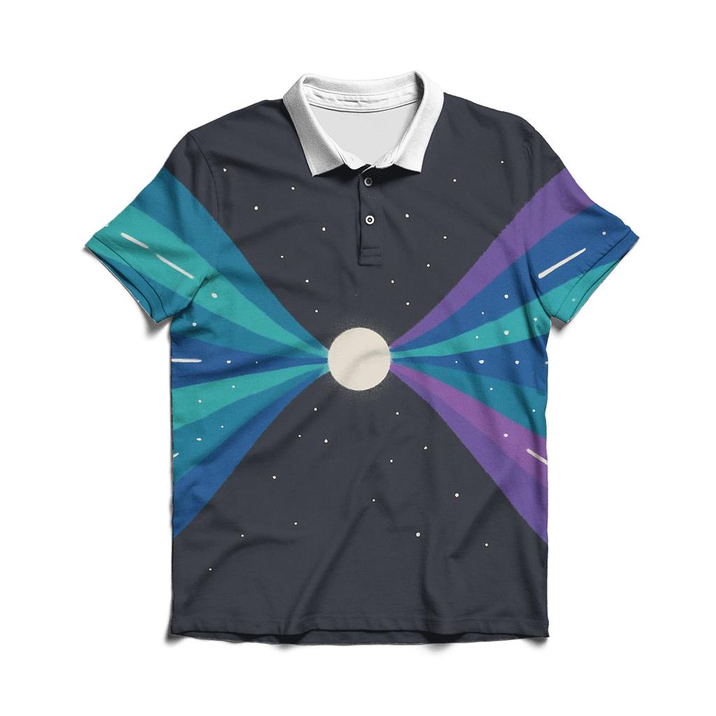 Jet Outflow Mirrored Ribbons stylish collar polo tees