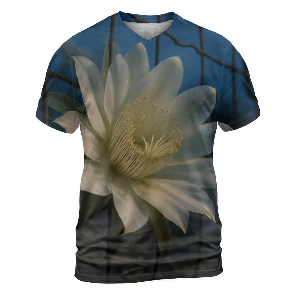 Night Blooming Cereus On A Desert Fence Line creative print fashion shirts