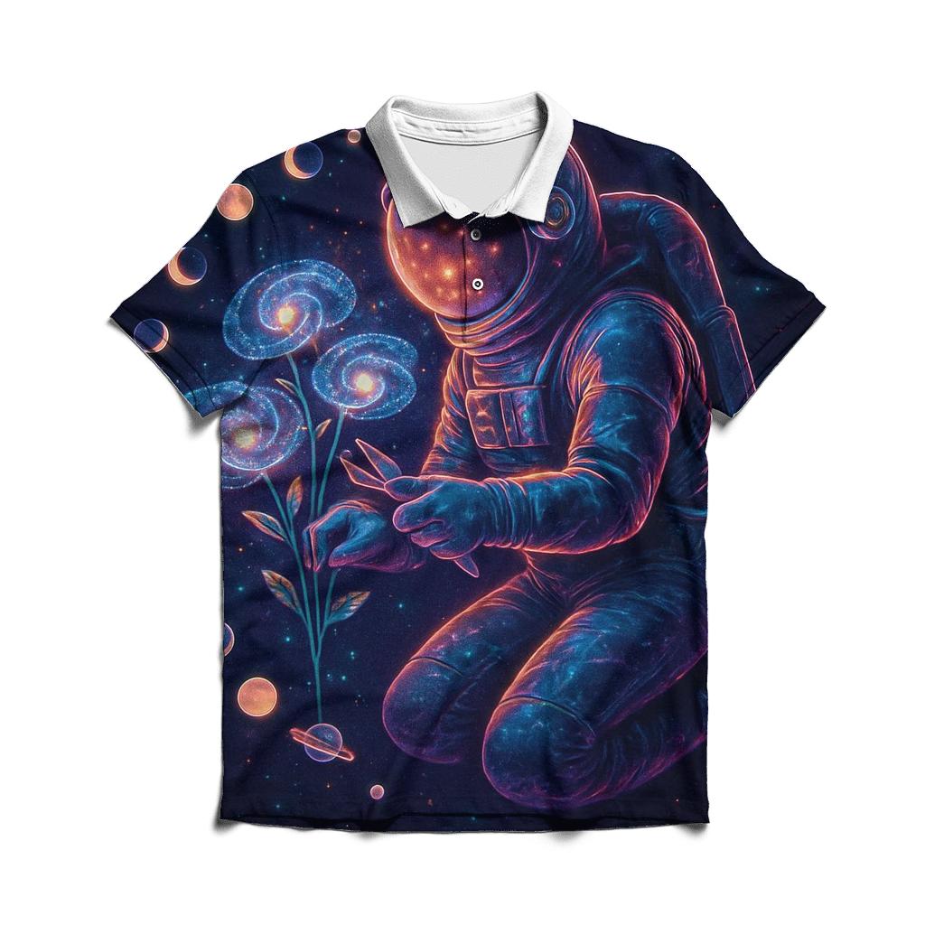 Chrono Bloom Nebula Garden personalized polo shirts