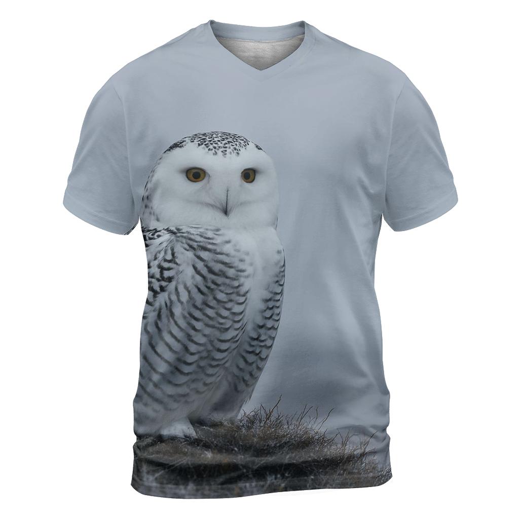 Tundra Wind Sentinel Snowy Owl statement graphic shirts