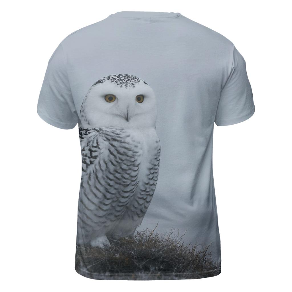Tundra Wind Sentinel Snowy Owl statement graphic shirts