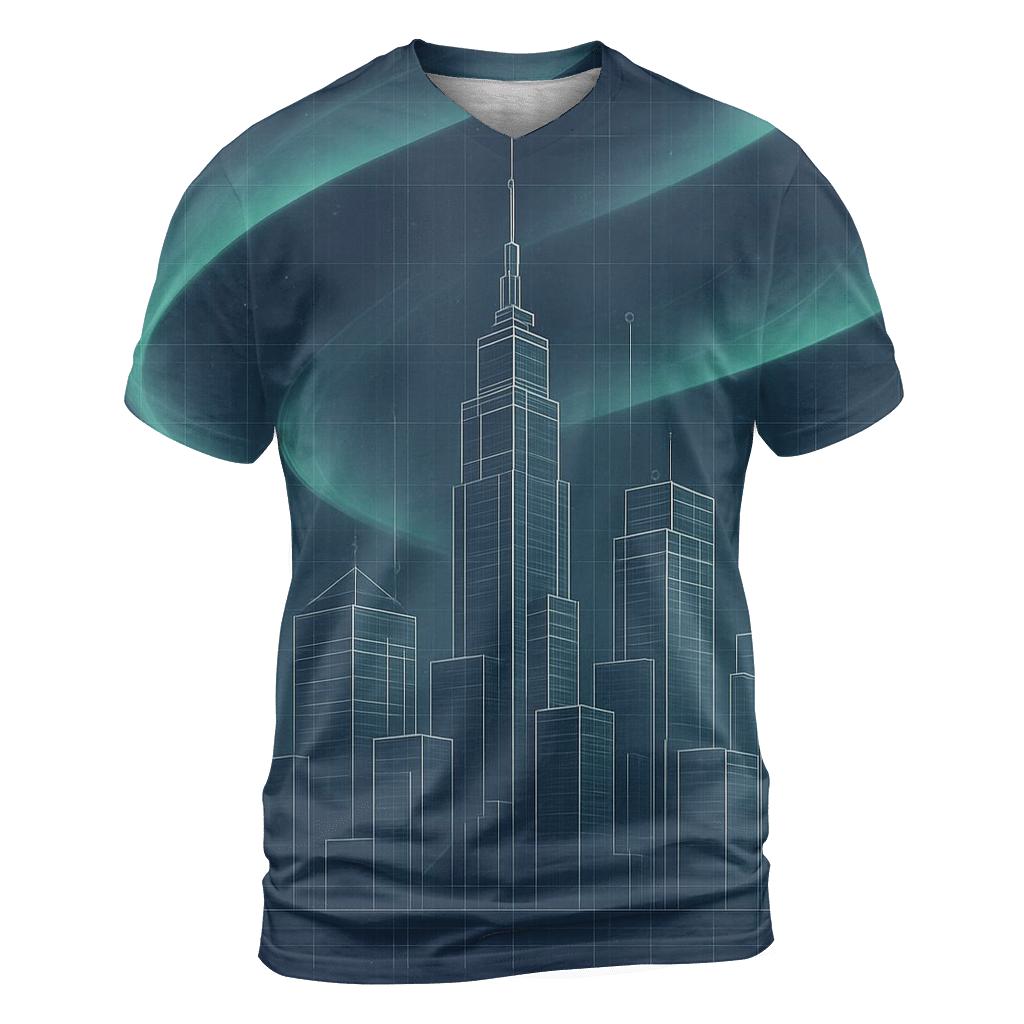 Aurora Blueprint Cityscape personalized full print shirts