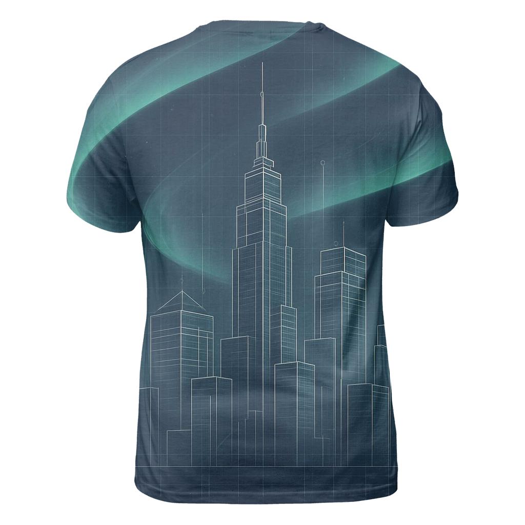 Aurora Blueprint Cityscape personalized full print shirts